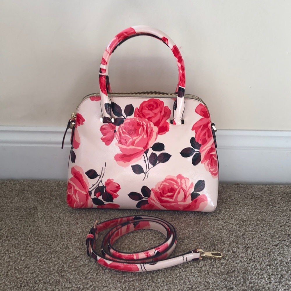 Kate Spade rambling roses Maise satchel - Picture 2 of 10